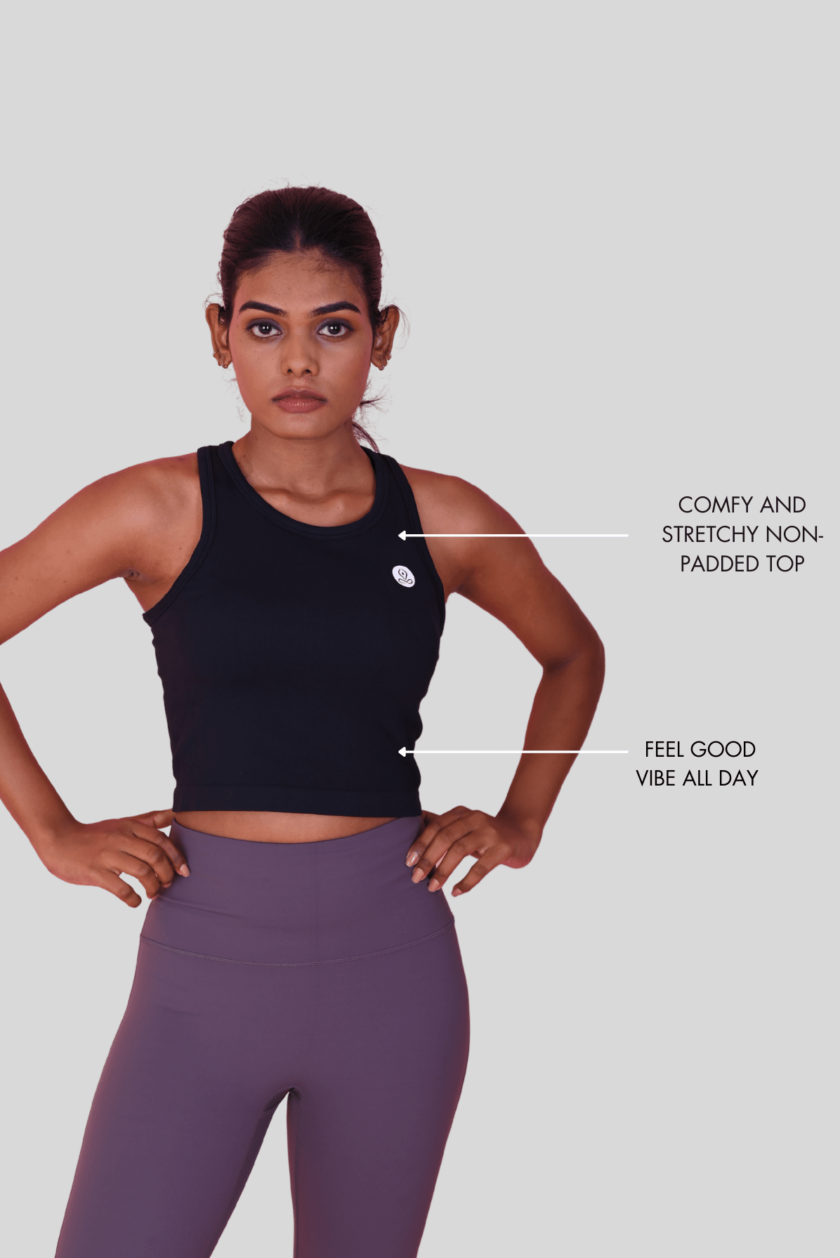 Stretchy Top in Black YOGINIS