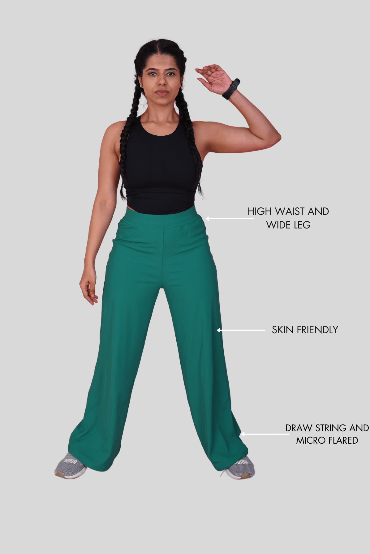 StyleFlare Pants in Green YOGINIS
