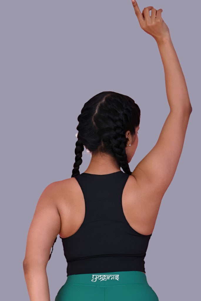 The Momentum Top/ Bra in Black YOGINIS