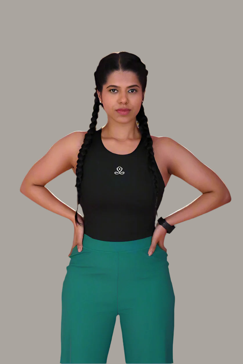 The Momentum Top/ Bra in Black YOGINIS