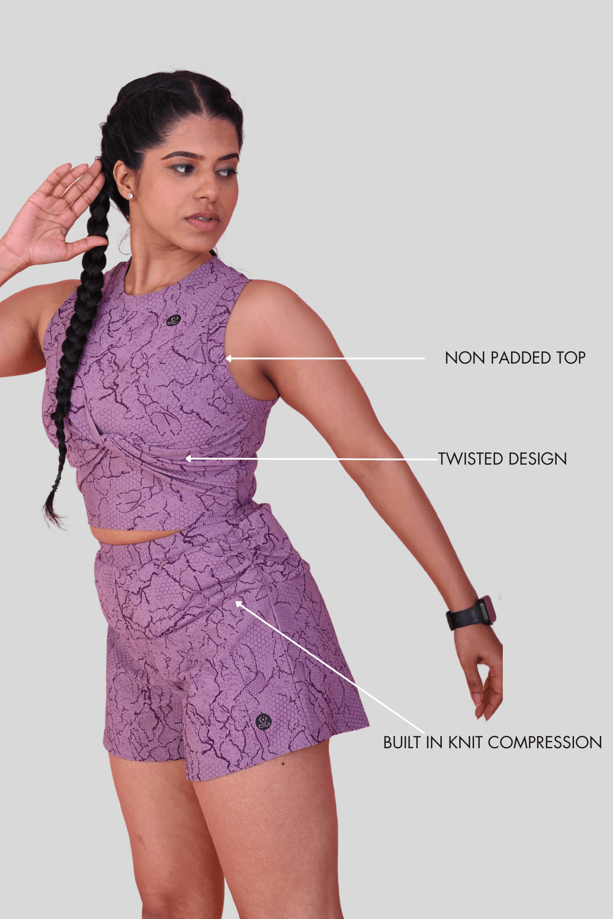 Vianca Yoga Set in Kite Purple YOGINIS